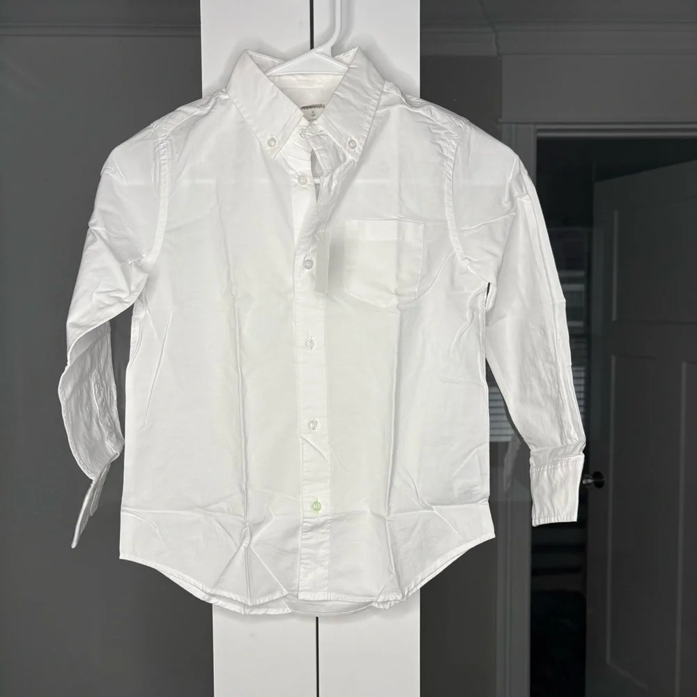 NWT J. Crew Crewcuts Kids' Secret Wash Shirt Poplin White